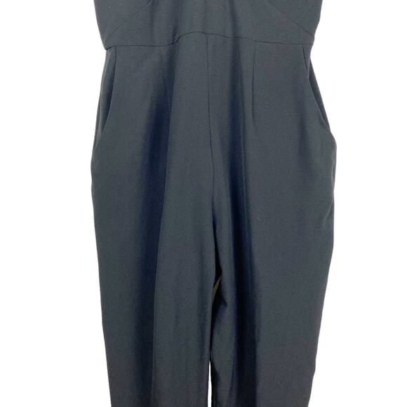 New With Tags ASOS Plunge Jumpsuit Laser Etched Bodice Black Womens Size 8 - Picture 5 of 13